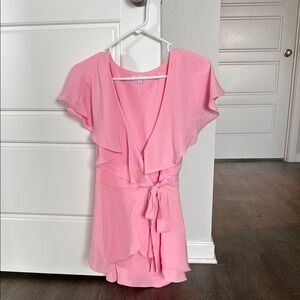 Pink Lily Pink Ruffle Jumpsuit